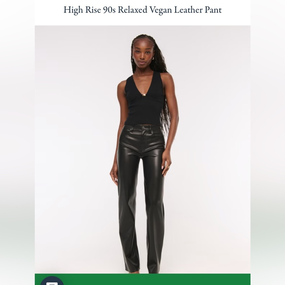 Abercrombie & Fitch High Rise 90s Relaxed Vegan Leather Pant